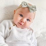 Baby Lined Bow Headband Set- Tommy & Ben